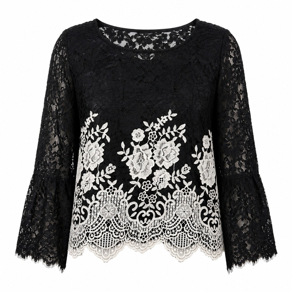 NWT Whimsical Dark Romantic Lace Top Women Size Medium Coquette Gothic Romance - Picture 1 of 9